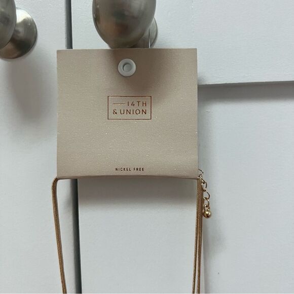 🍭4/$20 New Nordstrom 14th & Union Three Layer Gold Tone Pendant Necklace - Picture 5 of 8